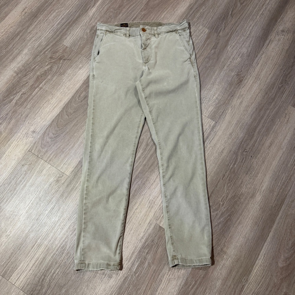 Faherty Coastline Chino Pants Mens 30x30 Olive Tailored Fit Twill Trousers